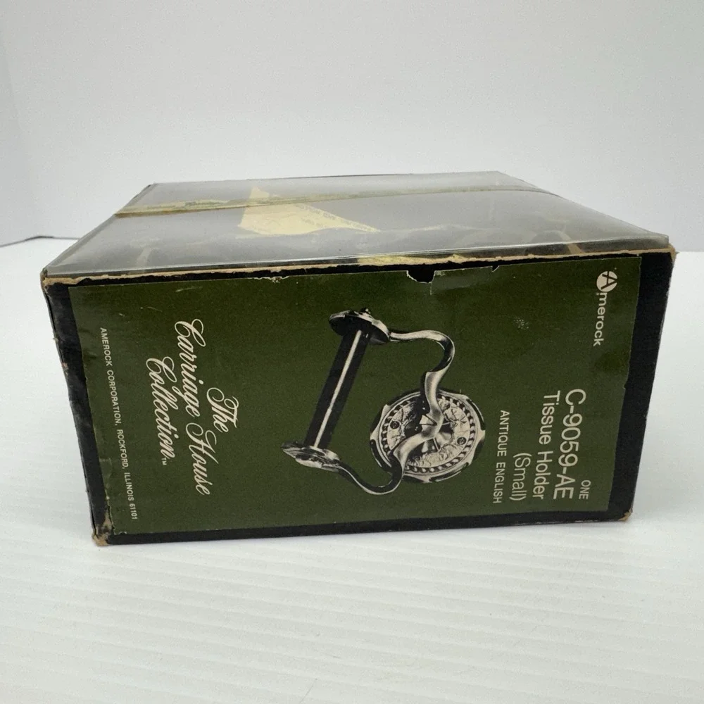 Vintage Amerock Carriage House Antique Brass Toilet Tissue Paper Holder MCM 60's
